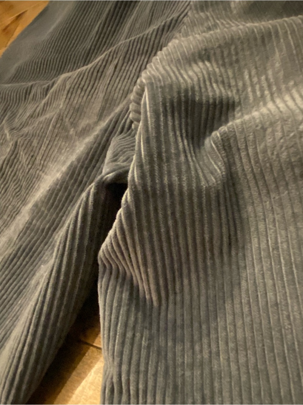 Men's high waist Corduroy Pants in Navy - Picture 3 of 5